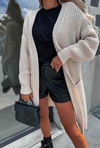 Estee Brown Automne Hiver 2024 Long Cardigan-Beige- Cardigan Femme - Taille Unique