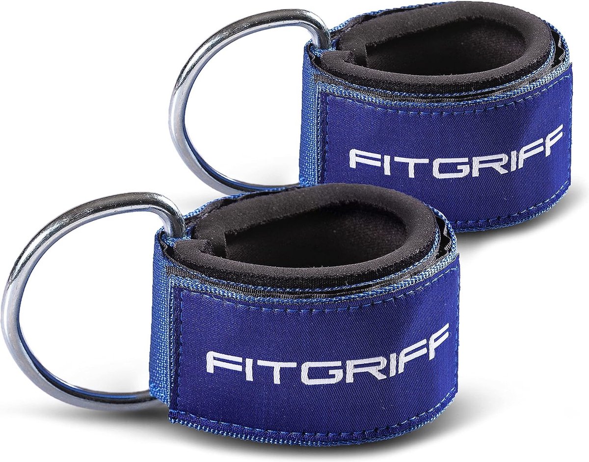 Comfortabele voetlussen (2 stuks) - voor fitness training aan het trekkoord - enkelboeien voor dames en heren (marineblauw)