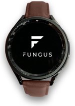 Fungus - Smartwatch bandje - Geschikt voor Samsung Galaxy Watch 6 (incl. Classic), Watch 5 (incl. Pro), Watch 4, Watch 3 41mm, Active 2 - Horloge 20mm - Leer - Donkerbruin, zwart gesp