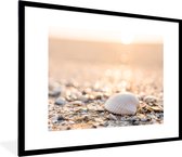 Poster - Fotolijst - Wanddecoratie - Schelpen - Strand - Zon - Poster in lijst - Poster met frame - Poster strand - 80x60 cm - Kader - Woonkamer - Foto in lijst