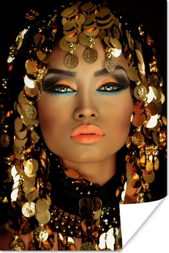 Poster Vrouw - Cleopatra - Goud - Sieraden - Make up - Luxe
