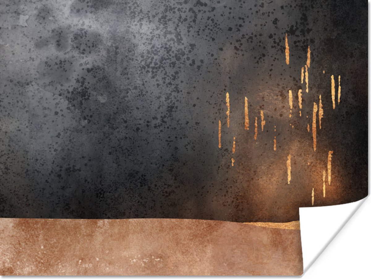 Poster Abstract - Goud - Design - 120x90 cm