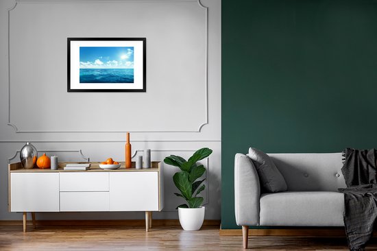 Fotolijst incl. Poster - Zee - Lucht - Zon - 60x40 cm - Posterlijst