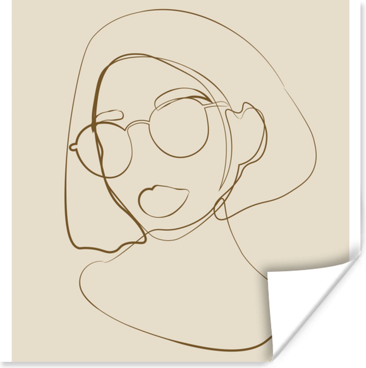 Poster Vrouw - Line art - Minimalisme - 50x50 cm