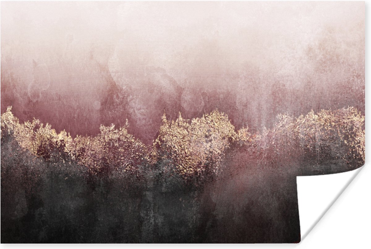 Poster Glitter - Goud - Abstract - 120x80 cm