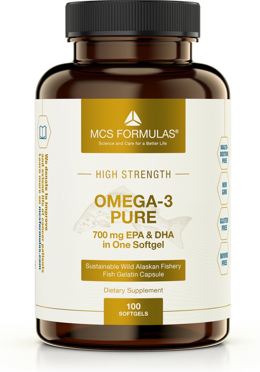 Goedkoopste Omega 3 Pure - 700mg DHA&EPA - Visolie - gelatine softgel made of FISH NOT BOVINE