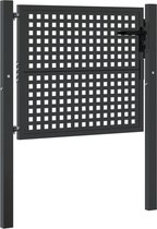 vidaXL - Tuinpoort - Antraciet - 105x75 - cm - Staal