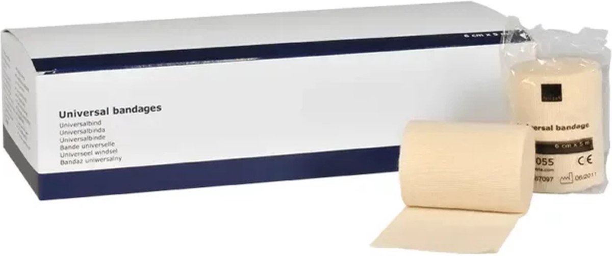 Goedkoopste Abena Steunverband - 10 Rollen Verband - 115 Stretch - 6 cm x 5 m - Elastisch Wondverband - Latexvrije Wondverzorging
