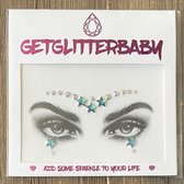 GetGlitterBaby® - Glitter Face Jewels / Festival Glitters / Strass Glitter Steentjes / Plak Diamantjes voor Gezicht / Rhinestones Sterretjes - Blauw / Zilver