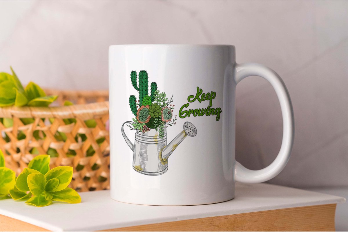 Mok Keep Growing - Gardening - Gift - Cadeau - GreenThumb - PlantLover - FlowerGarden - Tuinieren - GroeneVingers - Plantenliefhebber - Bloementuin