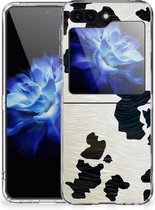 Silicone Hoesje Geschikt voor Geschikt voor Samsung Galaxy Z Flip 5 GSM Hoesje Koeienvlekken