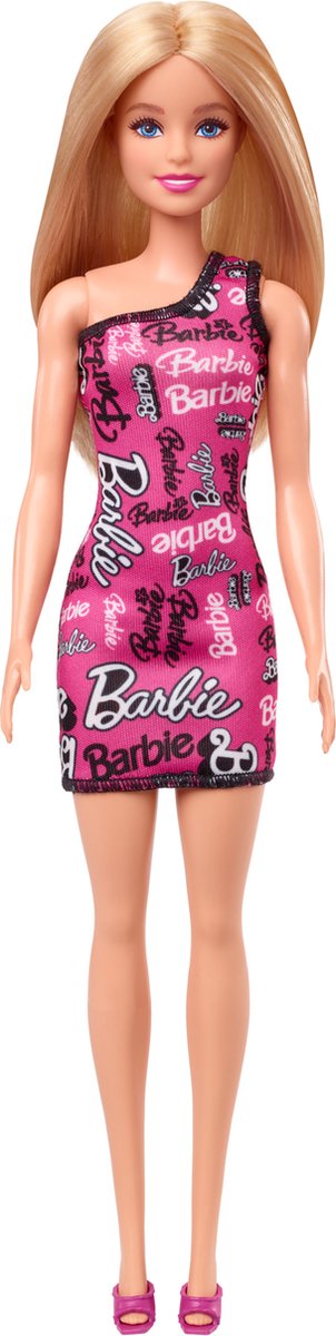 Barbie 65th Jubileumblond Met Merklogo-jurkpop Roze van Barbie — afbeelding 4