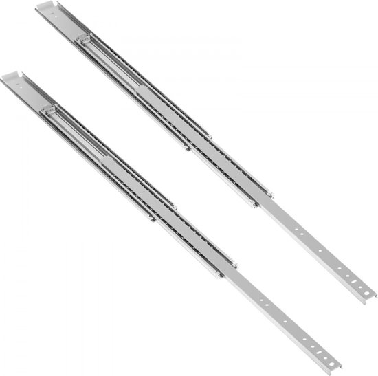 50,8 cm zacht sluitende ladegeleiders, 6 paar kogellagers, volledige verlengkast, ladegeleiders 3-voudig, zijmontage, capaciteit van 100 pond zware ladegeleider, 50,8 cm, zwart
