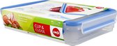 Clip & Close | vleesbox systeem | met deksel | 1,65 liter | transparant/blauw
