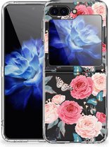 Smartphone hoesje Geschikt voor Samsung Galaxy Z Flip 5 Telefoontas Butterfly Roses