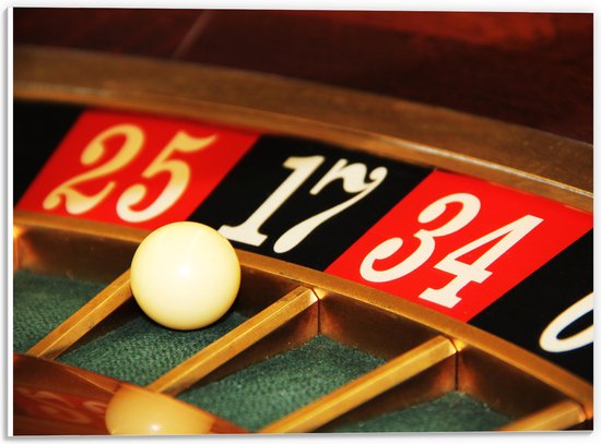 PVC Schuimplaat- Bal in Roulette Bord - 40x30 cm Foto op PVC Schuimplaat