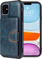 Hoesje geschikt voor iPhone SE 2022 - Backcover - Pasjeshouder - Portemonnee - Kunstleer - Blauw