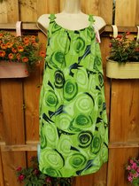 Dames jurk met print groen One size 40/46