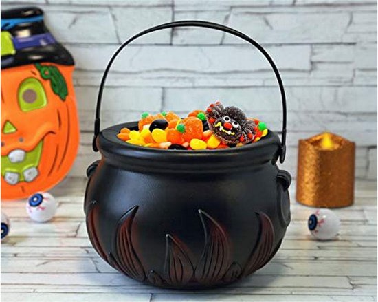thumbnail: Halloween Ketel Snoephouder Set - 1 Grote + 8 Kleine Heksenketels Voor Feestdecoratie