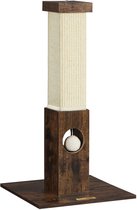 Rootz krabpaal - krabpaal met speelgoed - krabpaal - kat klimboom - kattenspeelboom - kattenspeelboom - moderne krabpaal - krabpaalhuis - spaanplaat - sisaltouw - vintage bruin - 38 x 38 x 73 cm (L x B x H)