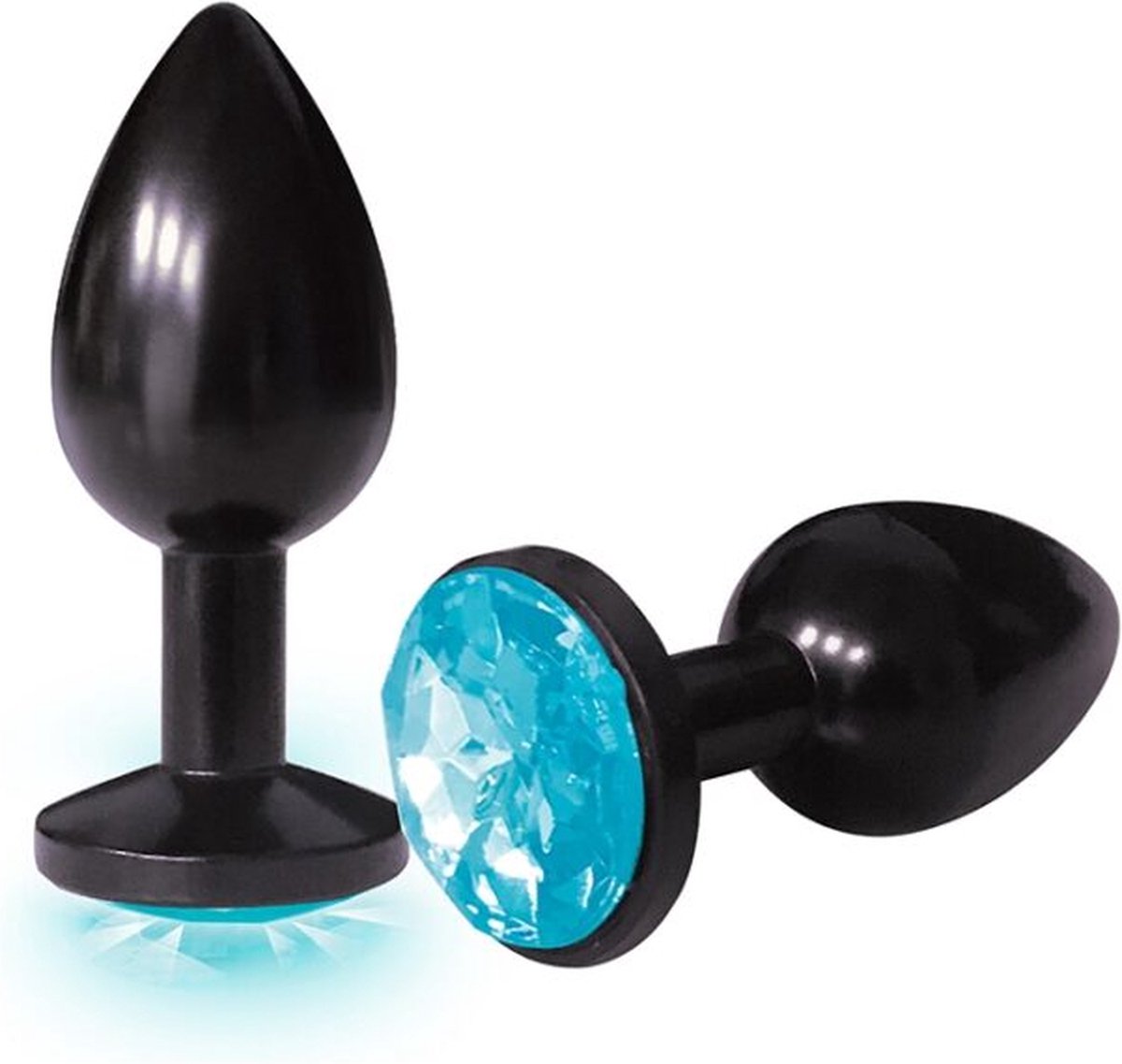 Bejeweled Annodized Stainless Steel Plug - Aqua