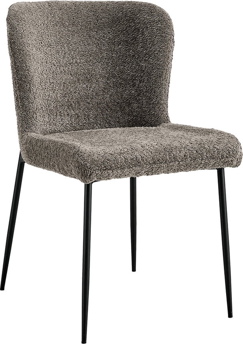 Stoel Jolie Zand - Bouclé - Set van 2 - Zithoogte 49.5 cm - Zitdiepte 45 cm