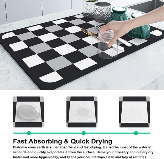 Tapis Égouttoir Vaisselle, Tapis Absorbant Vaisselle Très Absorbant