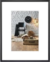 Sevilla fotolijst A4 (21 x 29,7 cm) met papieren houder 15x20 cm, hoogwaardig glas, kunststof frame, hangend, zwart