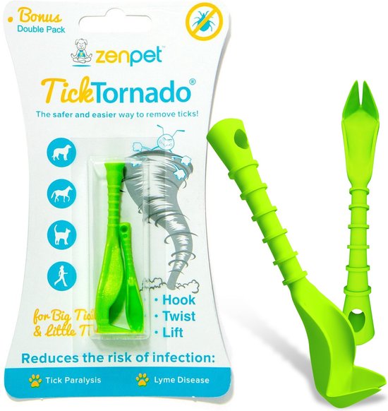 Zenpet Tick Tornado – Tekentang – Tekentang Hond – Tekenverwijderaar hond – Groen – Voordeelpakket 2 Tick Tornados