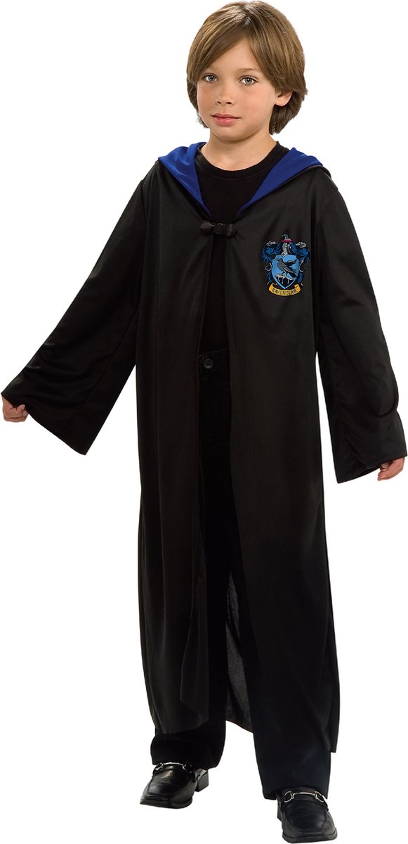 Rubies - Harry Potter Kostuum - Ravenclaw Mantel Kind - Blauw, Zwart - XL - Carnavalskleding - Verkleedkleding