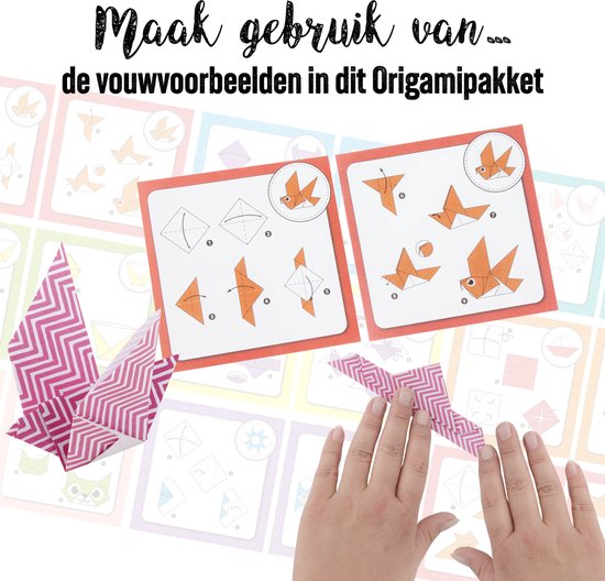 Craft Sensations Origami 180-Delig - Inclusief Vouwvoorbeelden - Vouwblaadjes - 15x15cm - Hobby en Creatief voor Kinderen en Volwassenen - Kraanvogel vouwen - Craft Sensations