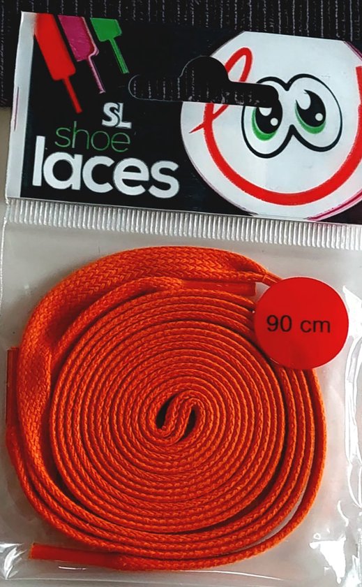 SL Fashion - 1 paire de lacets plats fashion - rouge - 90 cm de long - Produit néerlandais