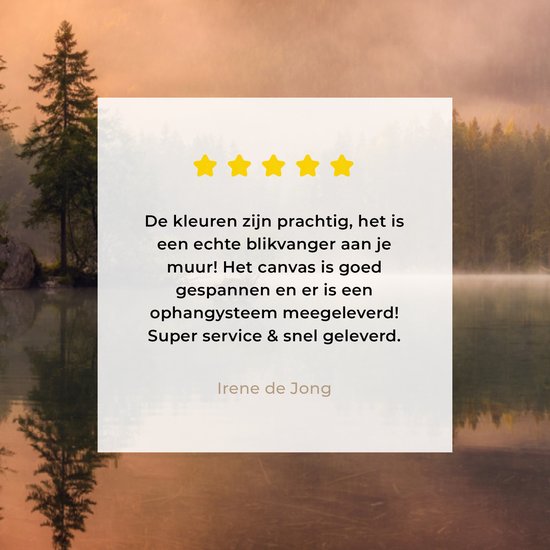 Toile toile - Peinture sur toile - Water - Arbres - Berg - Brouillard - Photo sur toile - 80x120 cm - Peintures sur toile