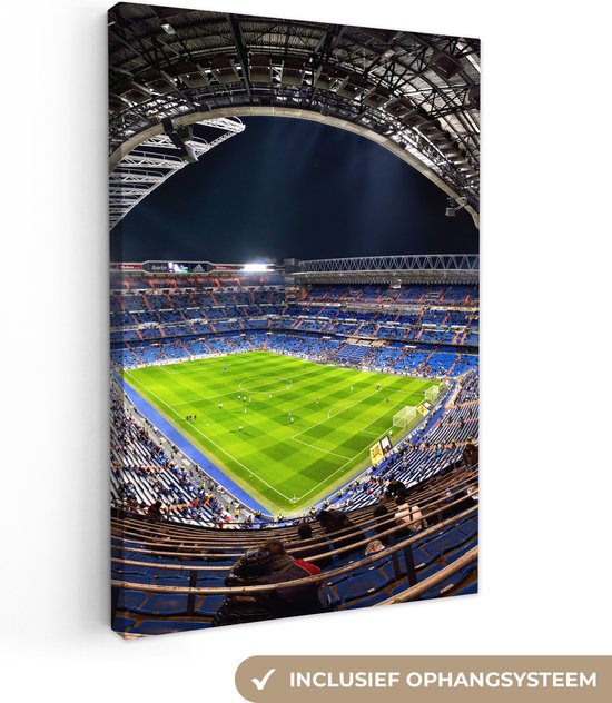 Canvas schilderij - Foto op doek - Santiago Bernabéu - Stadion - Voetbal - Architectuur - Muurdecoratie - 20x30 cm - Canvas doek