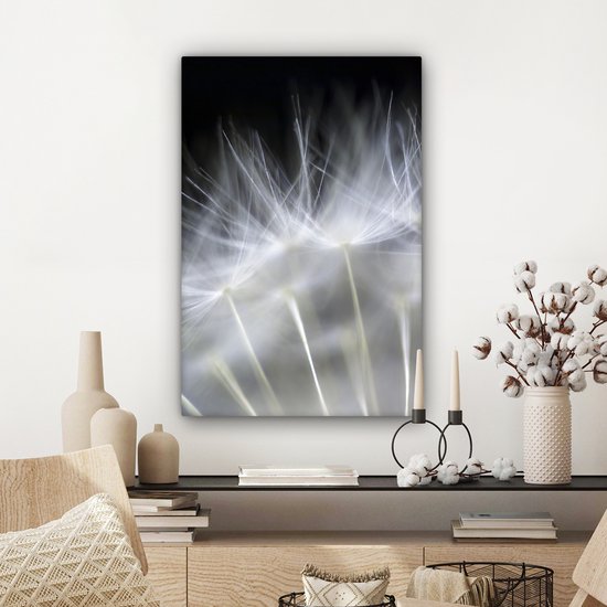 Canvas schilderij - Bloemen - Planten - Zaden - Wit - Canvasdoek - 40x60 cm - Foto op canvas - Schilderijen op canvas