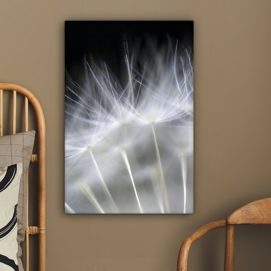 Canvas schilderij - Bloemen - Planten - Zaden - Wit - Canvasdoek - 40x60 cm - Foto op canvas - Schilderijen op canvas