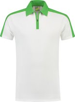 Polo Lemon & Soda pour homme à manches courtes dans les couleurs blanc et citron vert en taille XL.