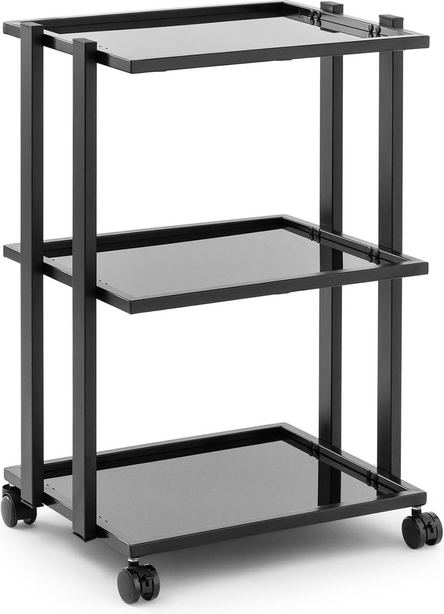 Cosmeticawagen - 3 Glazen leggers - max. 60 kg - zwart - physa