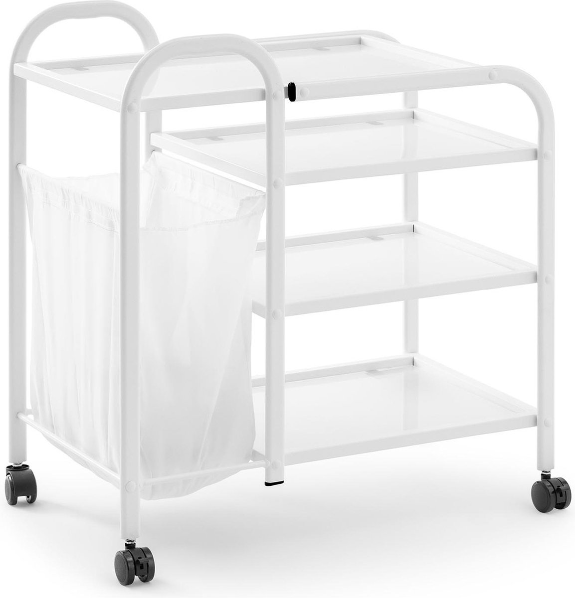 Goedkoopste physa - Cosmeticatrolley met waszak 5 l - 4 Glazen schappen