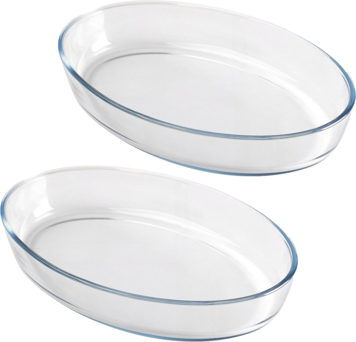 Chef Traiteur Ovenschaal van borosilicaat glas - 2x - ovaal - 4 Liter - 40 x 27 x 7 cm