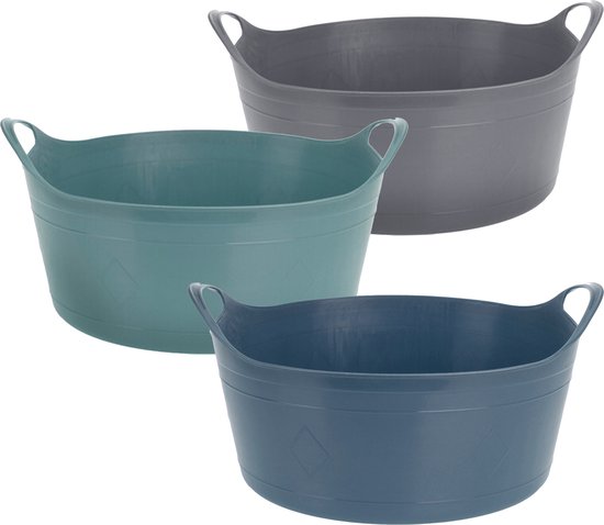 Excellent Houseware Seau flexible - gris - 15 litres - plastique - 39 x 17 cm