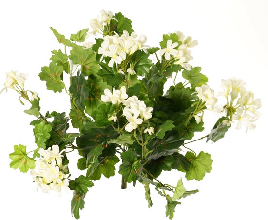 Topart Kunstbloemen boeket Oostenrijkse Geranium wit 40 cm - Kunstplanten met bloemen