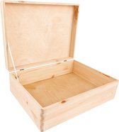 Creative Deco XL Boîte de Rangement en Bois - 40x30x14cm - Avec Couvercle, Décoration