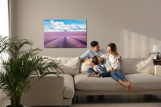 Schilderijkoning - Canvas Schilderij Lavendel Veld - 100 x 70 cm
