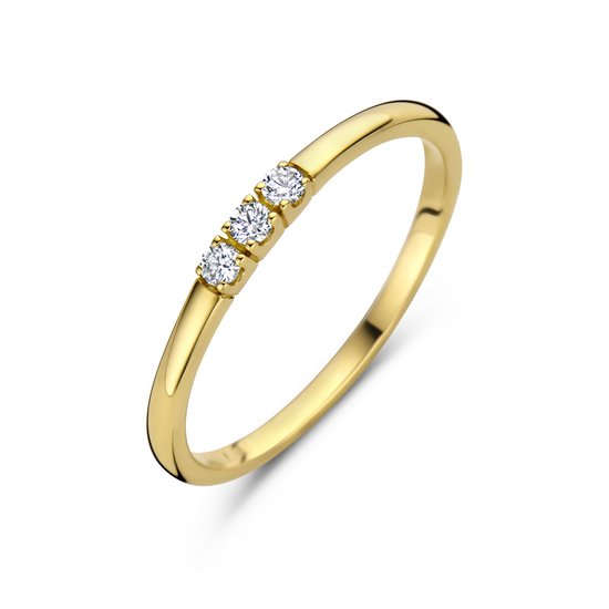Ring Memoire geelgoud-diamant 0.09 ct H si 2 mm