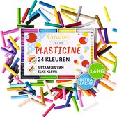 Creative Deco Boetseerklei voor Kinderen 24 Kleuren 1600g | Gemaakt in de EU| Veilig en Niet Giftig | Plasticine