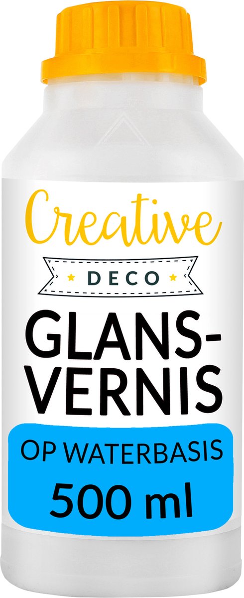 Creative Deco Professionele Acryl Vernis Glans Transparant – 500ml – Acrylverf Waterbasis