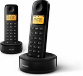 Philips D1602B/01 Huistelefoon - DECT Telefoon - 2 Handsets - Zwart