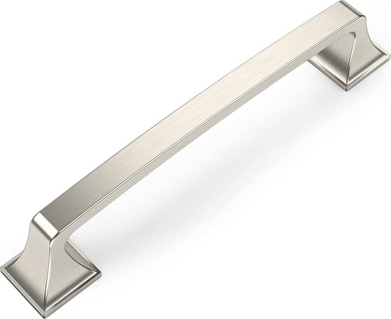 10 stuks meubelgrepen geborsteld nikkel 128 mm gatafstand schuifladen