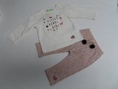 Ensemble - Meisje - Tshirt lange mouw + legging - Creme /roze - 18 maand 86